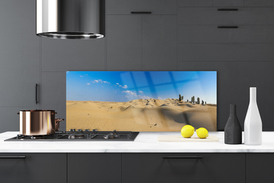 Szkło do Kuchni na Ścianę Wydmy Pustynne O Zachodzie