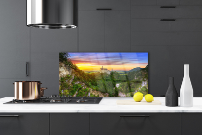 Szkło do Kuchni na Ścianę Majestatyczne Szczyty Górskie