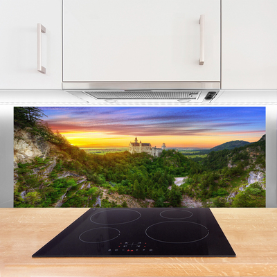 Szkło do Kuchni na Ścianę Majestatyczne Szczyty Górskie