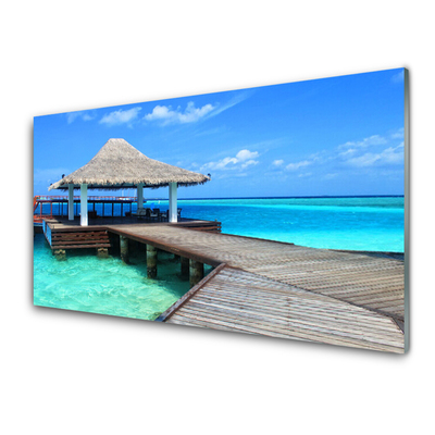 Szkło do Kuchni na Ścianę Most Nad Morskim Brzegiem