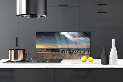 Szkło do Kuchni na Ścianę Bezkresny Błękit Oceanu