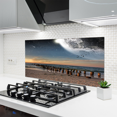 Szkło do Kuchni na Ścianę Bezkresny Błękit Oceanu