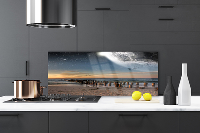 Szkło do Kuchni na Ścianę Bezkresny Błękit Oceanu