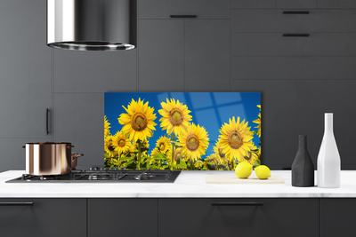Szkło do Kuchni na Ścianę Radosne Pole Słoneczników
