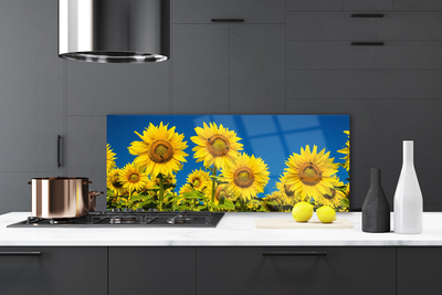 Szkło do Kuchni na Ścianę Radosne Pole Słoneczników