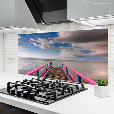 Szkło do Kuchni na Ścianę Most Nad Lazurową Tonią