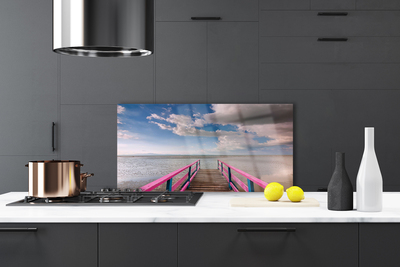 Szkło do Kuchni na Ścianę Most Nad Lazurową Tonią