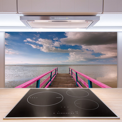 Szkło do Kuchni na Ścianę Most Nad Lazurową Tonią