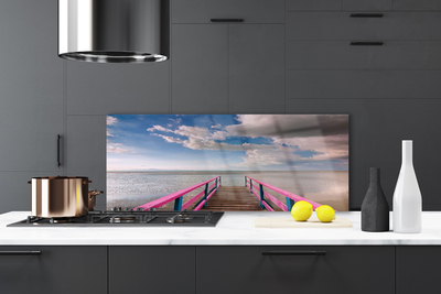 Szkło do Kuchni na Ścianę Most Nad Lazurową Tonią