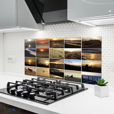 Szkło do Kuchni na Ścianę Szum Morskich Fal