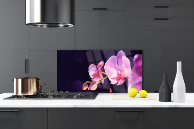 Panel Szklany do Kuchni Kompozycja Kwiatów I Liści