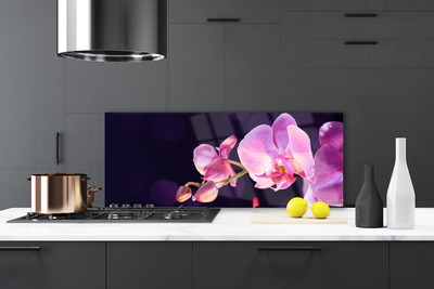 Panel Szklany do Kuchni Kompozycja Kwiatów I Liści