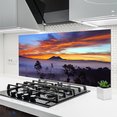 Szkło do Kuchni na Ścianę Las We Mglisty Poranek