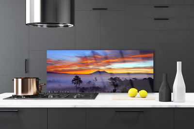 Szkło do Kuchni na Ścianę Las We Mglisty Poranek