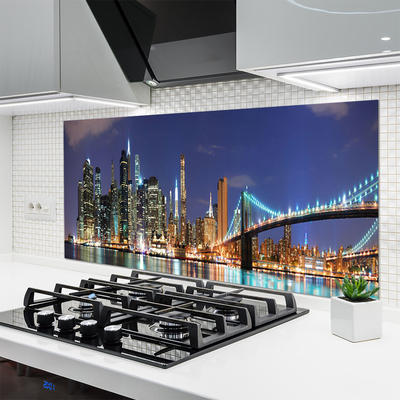 Panel Kuchenny Wieczorne Światła Nad Mostem