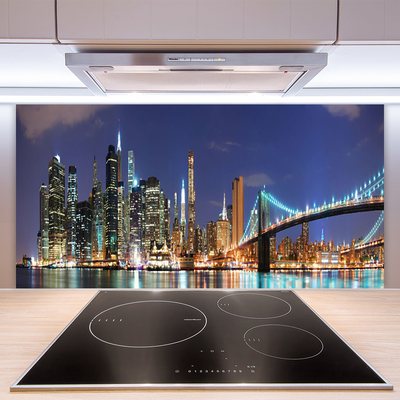 Panel Kuchenny Wieczorne Światła Nad Mostem