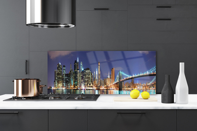 Panel Kuchenny Wieczorne Światła Nad Mostem