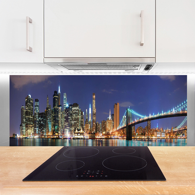 Panel Kuchenny Wieczorne Światła Nad Mostem