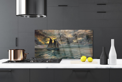Panel Kuchenny Żaglówka O Zachodzie Słońca