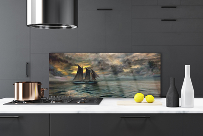 Panel Kuchenny Żaglówka O Zachodzie Słońca