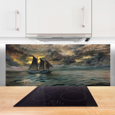 Panel Kuchenny Żaglówka O Zachodzie Słońca