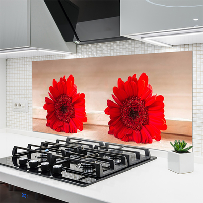 Panel Szklany do Kuchni Wyrazisty Motyw Kwiatowy