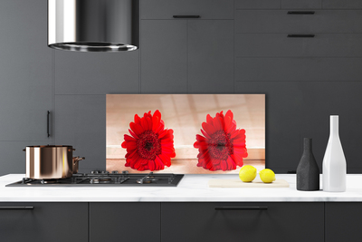 Panel Szklany do Kuchni Wyrazisty Motyw Kwiatowy