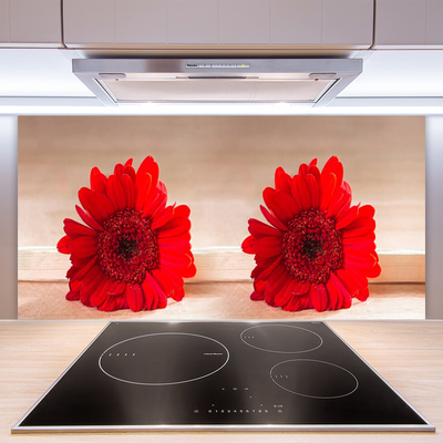 Panel Szklany do Kuchni Wyrazisty Motyw Kwiatowy