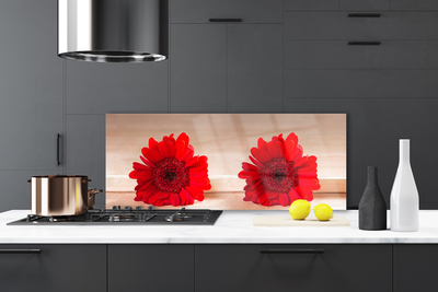 Panel Szklany do Kuchni Wyrazisty Motyw Kwiatowy