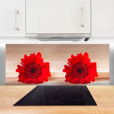 Panel Szklany do Kuchni Wyrazisty Motyw Kwiatowy