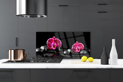 Panel Szklany do Kuchni Biała Orchidea W Zbliżeniu