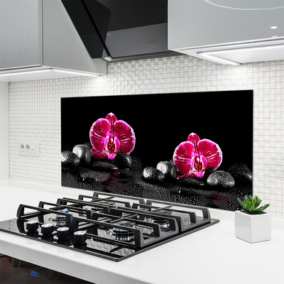 Panel Szklany do Kuchni Biała Orchidea W Zbliżeniu