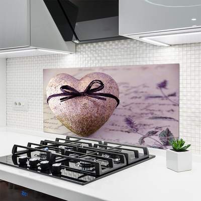 Panel Szklany do Kuchni Serce Wykute W Skale