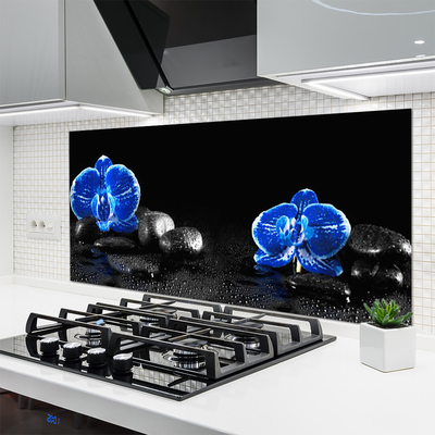 Panel Szklany do Kuchni Kwiat Lotosu Na Kamieniach