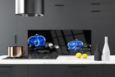 Panel Szklany do Kuchni Kwiat Lotosu Na Kamieniach