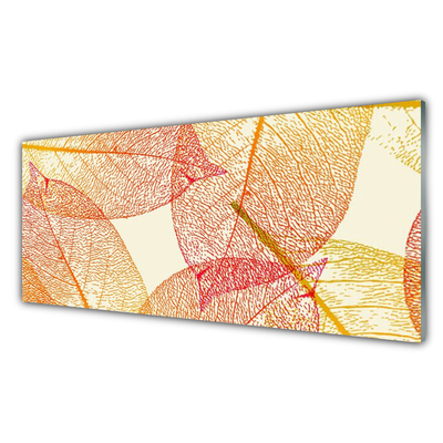 Panel Szklany do Kuchni Abstrakcyjne Liście Paproci