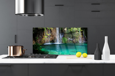 Panel Szklany do Kuchni Krystaliczny Spad Nad Jeziorem