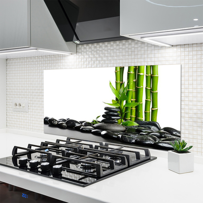 Szkło do Kuchni na Ścianę Artystyczne Pędy Bambusa