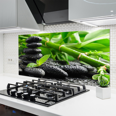 Szkło do Kuchni na Ścianę Zielona Świeżość Bambusa