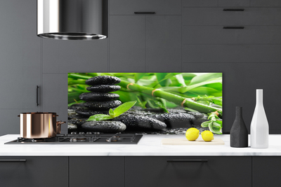 Szkło do Kuchni na Ścianę Zielona Świeżość Bambusa