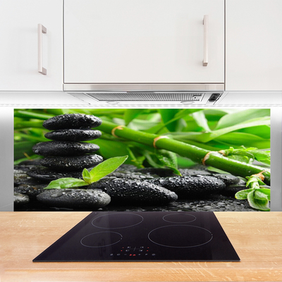 Szkło do Kuchni na Ścianę Zielona Świeżość Bambusa