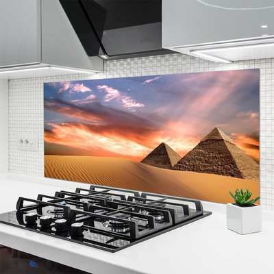Szkło do Kuchni na Ścianę Pustynna Panorama Z Piramidami