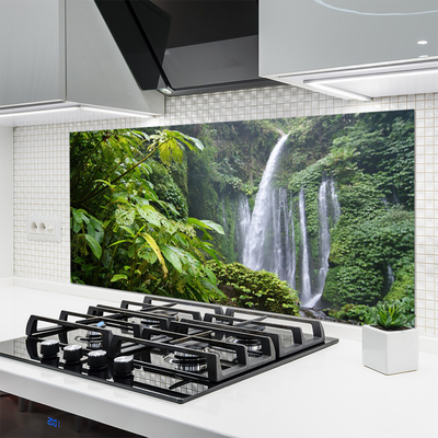 Szkło do Kuchni na Ścianę Orzeźwiający Wodospad Leśny