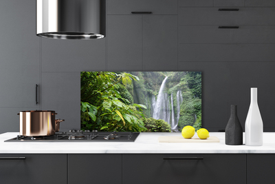 Szkło do Kuchni na Ścianę Orzeźwiający Wodospad Leśny