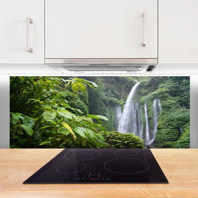Szkło do Kuchni na Ścianę Orzeźwiający Wodospad Leśny