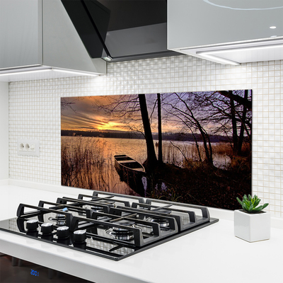 Dekor Szklany do Kuchni Samotna Łódź Pod Żaglami