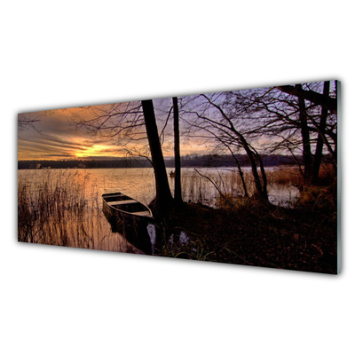 Dekor Szklany do Kuchni Samotna Łódź Pod Żaglami