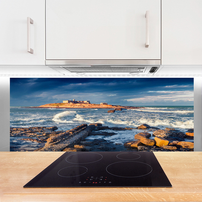 Dekor Szklany do Kuchni Szlifowane Kamienie Na Brzegu