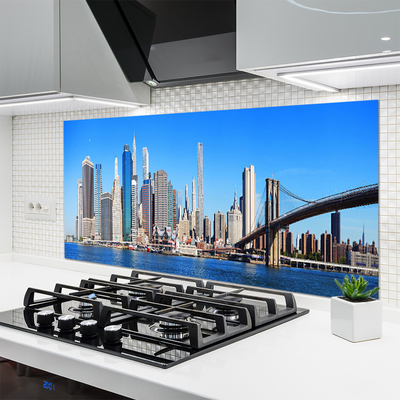 Panel Kuchenny Sylwetka Mostu Nad Rzeką