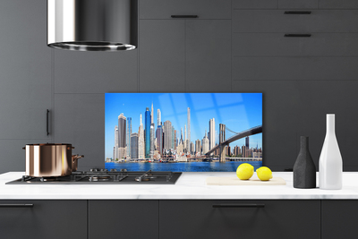 Panel Kuchenny Sylwetka Mostu Nad Rzeką